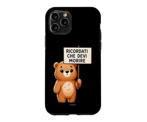 Custodia per iPhone 11 Pro Cover Orso Ricordati Che Devi Morire Divertente Citazione