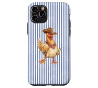 Custodia per iPhone 11 Pro Cowboy Chicken Western Stripe Graphic Illustration