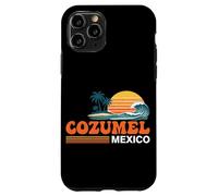 Custodia per iPhone 11 Pro Cozumel Messico Vintage Sunset Island