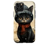 Custodia per iPhone 11 Pro Cozy Black Cat Autumn Cottagecore - Cute Autumn Winter Kitty