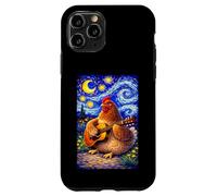 Custodia per iPhone 11 Pro Cozy Chicken Playing Guitar Whimsical Art Music Farmer Hen