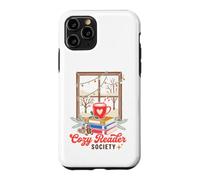 Custodia per iPhone 11 Pro Cozy Reader Society Christmas Book Lover Winter Reading