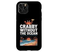Custodia per iPhone 11 Pro Crabby Without The Ocean Funny Beach Vacation Crab