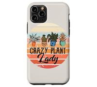 Custodia per iPhone 11 Pro Crazy Plant Lady Retro Tramonto Pianta D'appartamento Giardiniere Boho