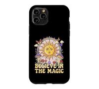 Custodia per iPhone 11 Pro Credere nel magico sole fungo Boho Hippie Art