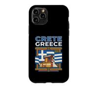 Custodia per iPhone 11 Pro Creta Grecia Bandiera Isola Grafico di viaggio
