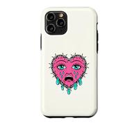Custodia per iPhone 11 Pro Crying Heart Tattoo - Traditional Old School Tattooed Inked