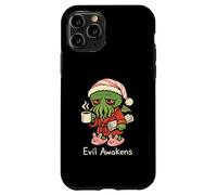 Custodia per iPhone 11 Pro Cthulhu Morning Coffee Evil Awakens Divertente Carino Cosmic Horror