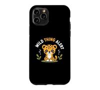 Custodia per iPhone 11 Pro Cute Animal Leopard quote Funny Wild Thing Alert