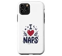 Custodia per iPhone 11 Pro Cute I heart Naps design for Moms, Sleepy Girl Funny Mom
