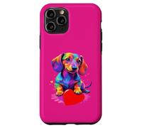 Custodia per iPhone 11 Pro Dachshund Shirt - Colorful Dachshund Heart Graphic