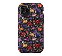 Custodia per iPhone 11 Pro Dark Academia Floreale Vintage Botanico Rose Pattern