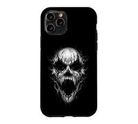 Custodia per iPhone 11 Pro Dark Horror Skull Face Arte gotica da incubo