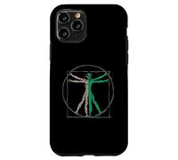 Custodia per iPhone 11 Pro DaVinci Vitruvian Uomo con UFO UAP Alien Science Design