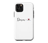 Custodia per iPhone 11 Pro Derm Cuore carino scritto a mano Tipografia Regalo
