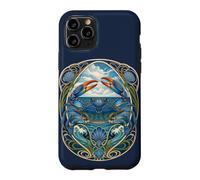Custodia per iPhone 11 Pro Design Art Nouveau Blue Crab Sea Life