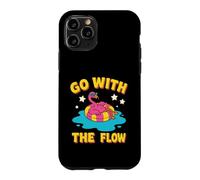 Custodia per iPhone 11 Pro Design con fenicottero rosa "Go With The Flow"