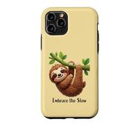Custodia per iPhone 11 Pro Design divertente con bradipo pigro "Embrace the slow"