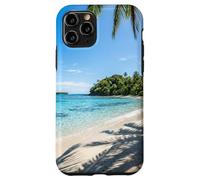 Custodia per iPhone 11 Pro Design scenico tropicale con palme sulla riva dell'oceano