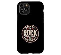 Custodia per iPhone 11 Pro Design vintage con chitarra Born To Rock Forced To Work