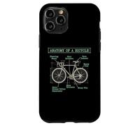 Custodia per iPhone 11 Pro Diagramma divertente di anatomia della bicicletta Giornata mondiale della bici umorismo del ciclista