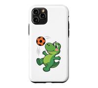 Custodia per iPhone 11 Pro Dinosauro che gioca a calcio dinosauri per bambini
