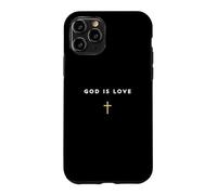 Custodia per iPhone 11 Pro Dio è amore Giovanni 4:8 Citazione cristiana Croce di Gesù