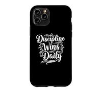 Custodia per iPhone 11 Pro Discipline wins daily Inspirational Motivation Typography