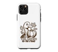 Custodia per iPhone 11 Pro Divertente anatra troppo zucca per essere un vero gioco di parole autunnale