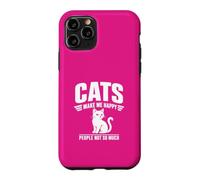 Custodia per iPhone 11 Pro Divertente design "Cats Make Me Happy People Not So Much"
