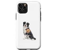Custodia per iPhone 11 Pro Divertente disegno del tatuaggio a forma di cuore con cane, scherzo, motivo: Border Collie Dad