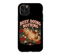 Custodia per iPhone 11 Pro Divertente Gatto Che Non Fa Niente con Umorismo