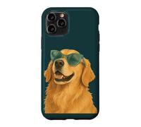 Custodia per iPhone 11 Pro Divertente Golden Retriever Occhiali da sole per amanti dei cani