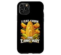 Custodia per iPhone 11 Pro Divertente I Eat Corn The Long Way Meme Adult Pun Dad Joke