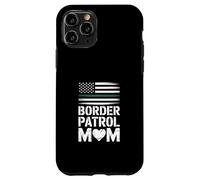 Custodia per iPhone 11 Pro Divertente mamma della pattuglia di frontiera che dice il cuore della bandiera americana