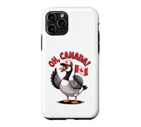Custodia per iPhone 11 Pro Divertente Oh Canada Bandiera Oca Canadese Holding Flag Cartoon