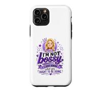 Custodia per iPhone 11 Pro Divertente prepotente bionda cartone animato donna viola regina dicendo