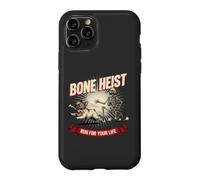 Custodia per iPhone 11 Pro Divertente scheletro di rapina all'osso Frenchie che insegue Bulldog Halloween