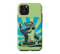 Custodia per iPhone 11 Pro DJ Cat Disco Funny Sound Tech Headphone Techno Music