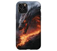 Custodia per iPhone 11 Pro Drago fuso che incombe su un flusso di lava infuocata