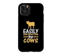 Custodia per iPhone 11 Pro Easily Distracted By Cows Funny Cow Lover Animal Lovers