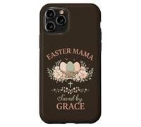Custodia per iPhone 11 Pro Easter Mama Saved by Grace Floral Faith Citazione Design