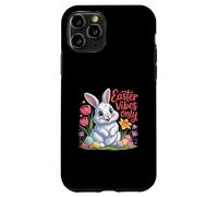 Custodia per iPhone 11 Pro Easter Vibes Only Cute Spring Bunny Eggs - Citazione positiva
