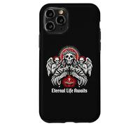 Custodia per iPhone 11 Pro Eternal Life Awaits Dark Christian Gothic Skeleton Gesù Art