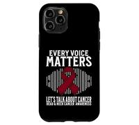 Custodia per iPhone 11 Pro Every Voice Matters Head and Neck Cancer Awareness Gifts