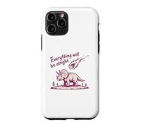 Custodia per iPhone 11 Pro Everything Is Alright Dinosaur Asteroid Chaos Graphic Retro