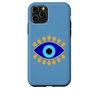 Custodia per iPhone 11 Pro Evil Eye in Blue Golden Nazar Protezione come Boho Spiritual