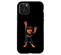Custodia per iPhone 11 Pro Fantastica grafica Rottweiler Rock on Funny Dog Lover, mano rosa