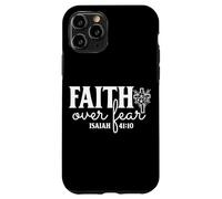Custodia per iPhone 11 Pro Fede sopra la paura - Design floreale ispiratore