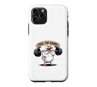 Custodia per iPhone 11 Pro Feel The Gains Duck - Allenamento per sollevamento pesi